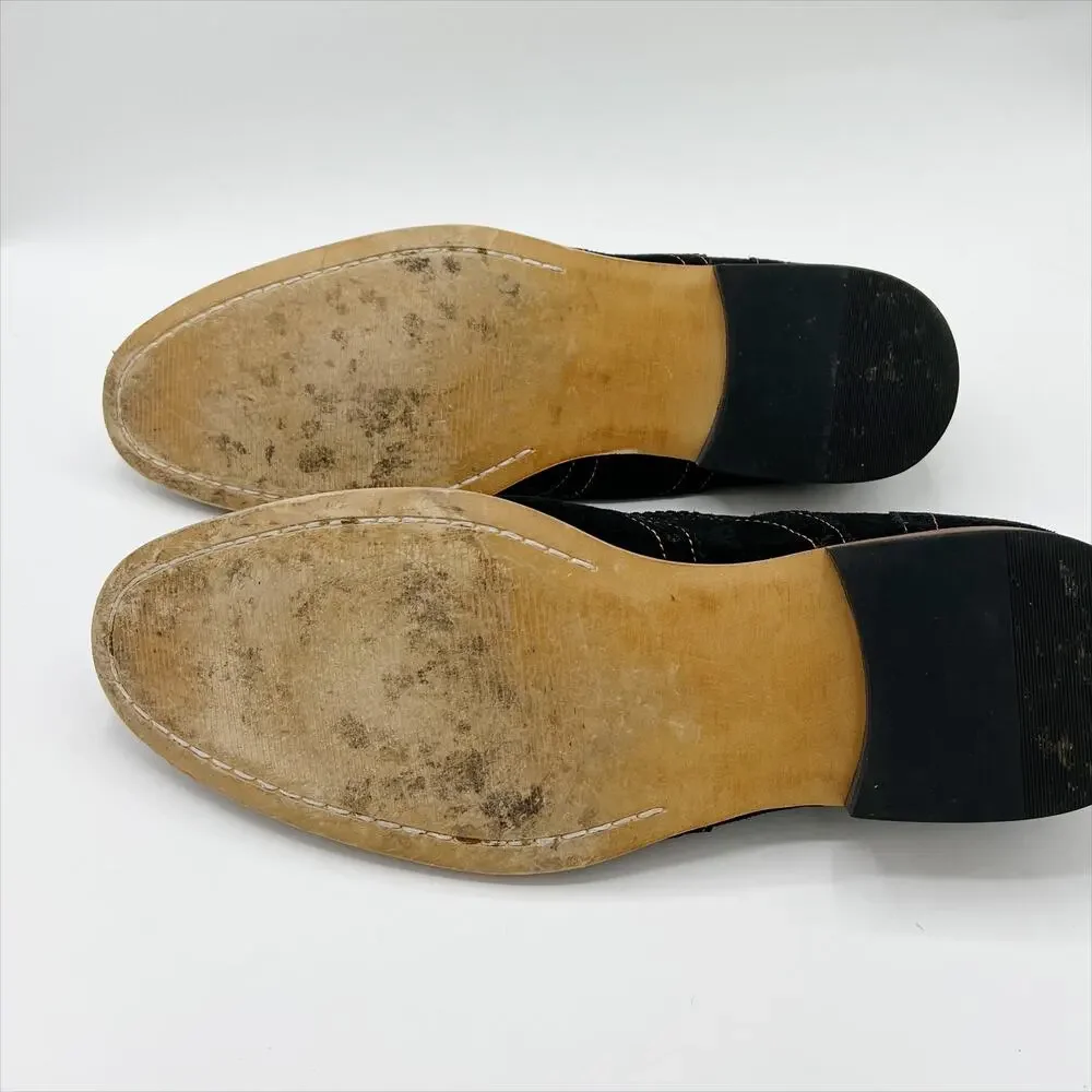 Steve Madden Wakken Suede Lace Up Dress Oxford Shoe Size 11.5 Black